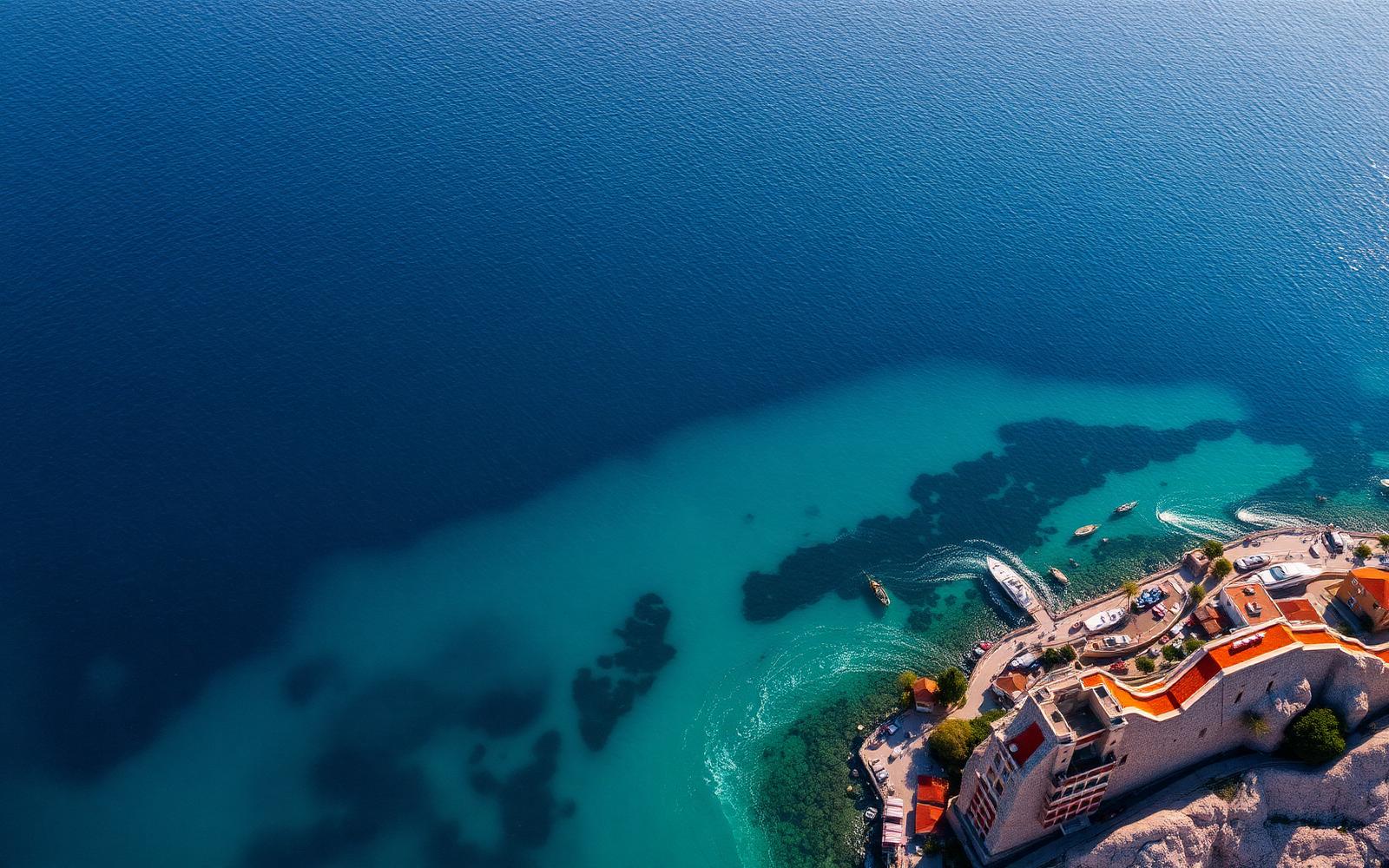 Aerial view of the Albanian Adriatic coastline
