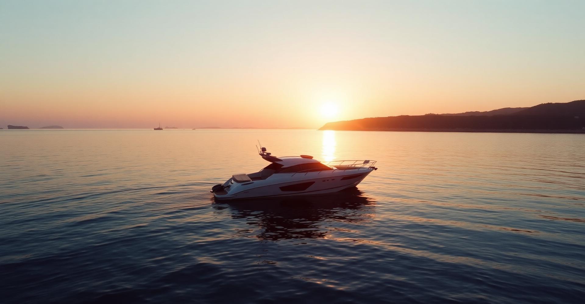 Luxury RIB anchored at Adriatic sunset