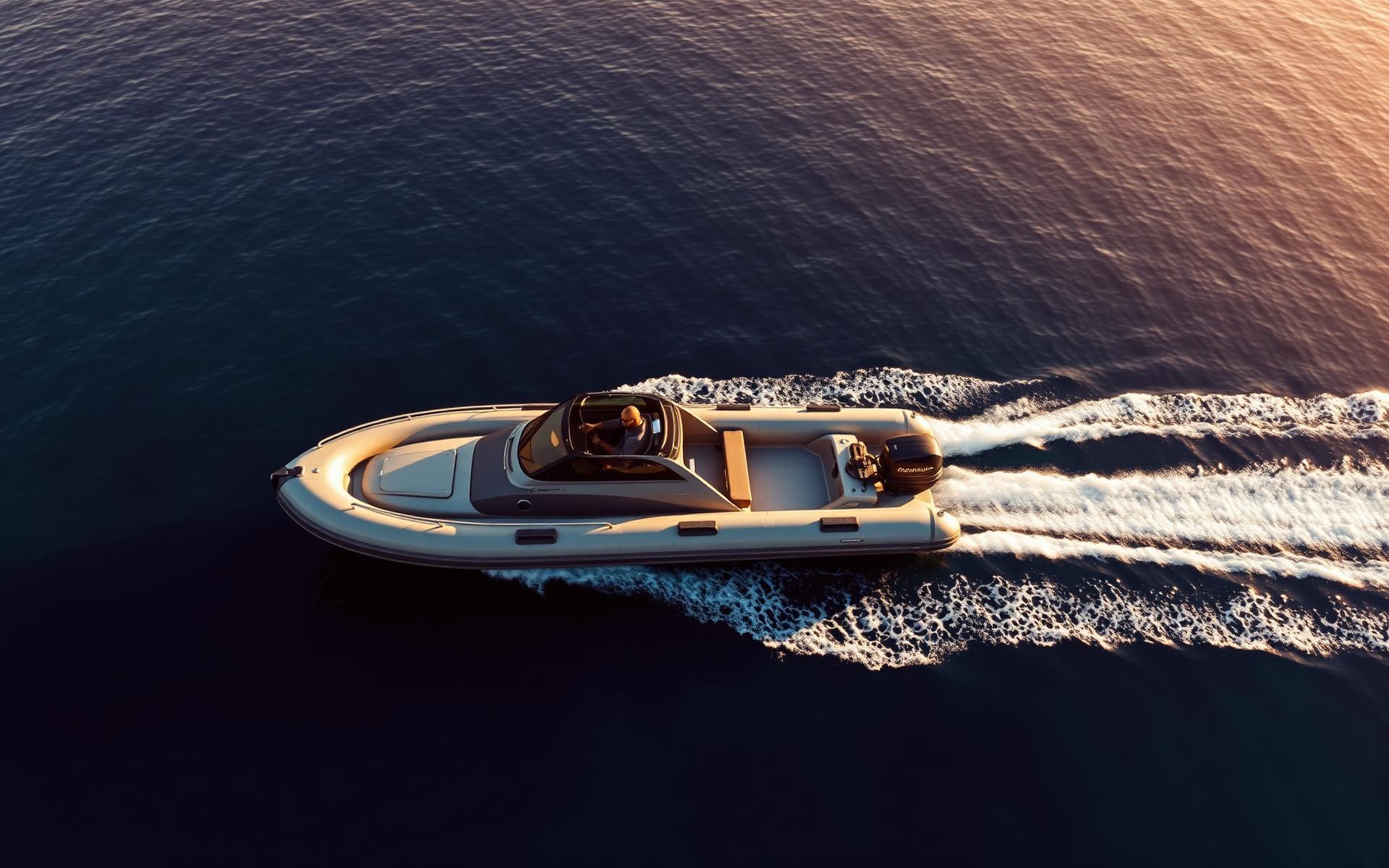 Salpa Soleil luxury RIB cruising Adriatic waters at golden hour